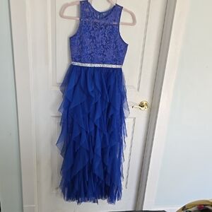 Elegant Blue Lace Kids Dress